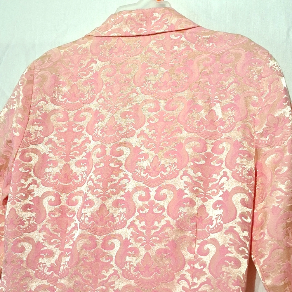 3/$20--Vintage Pink Brocade Jacket, Cropped, No Boundaries, Sz 7 Juniors, NWOT - Picture 9 of 13